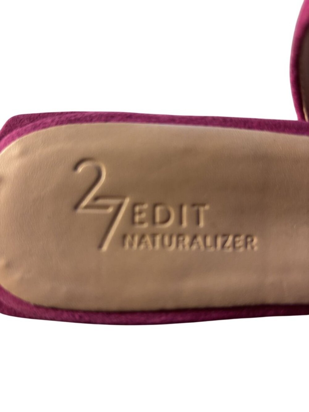 Naturalizer Fuchsia Suede Slingback Flats With Square Toe & Low Block Heel - Picture 9 of 9